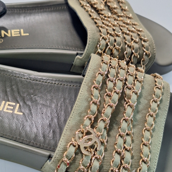 Chanel chain canvas slides - Picture 8 of 10